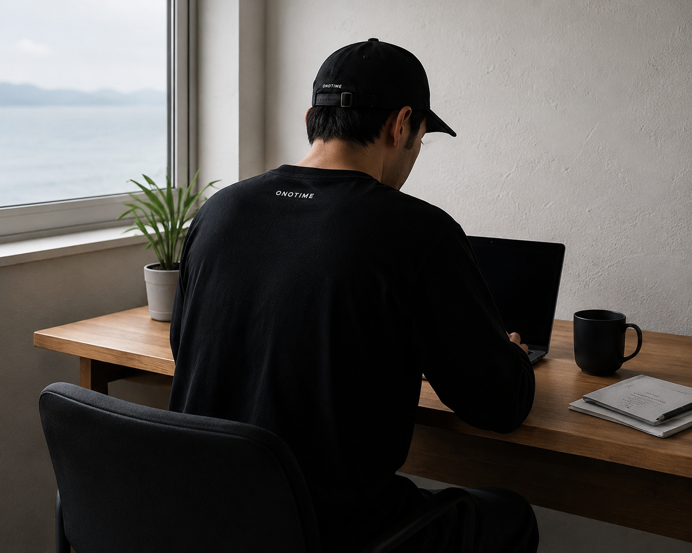 Cotton Long T-shirts Black